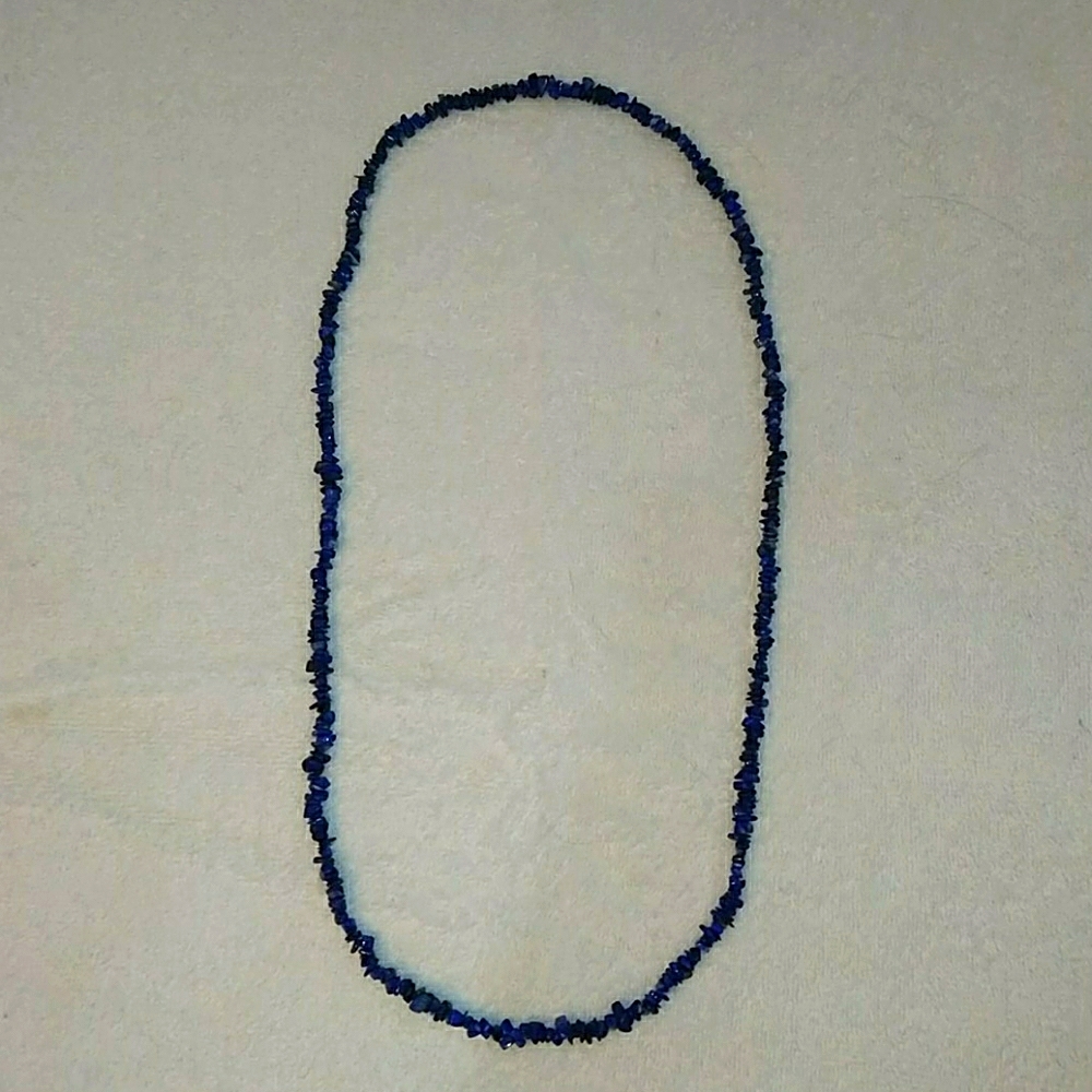 2/$20 Vintage 36" Blue Glass Necklace